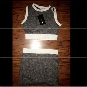 Fashion Nova 2 piece matching top and mini skirt